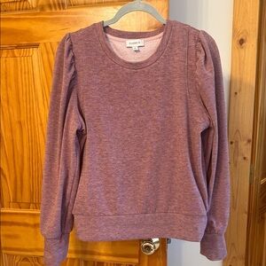 EUC Evereve Mauve puff sleeved sweatshirt